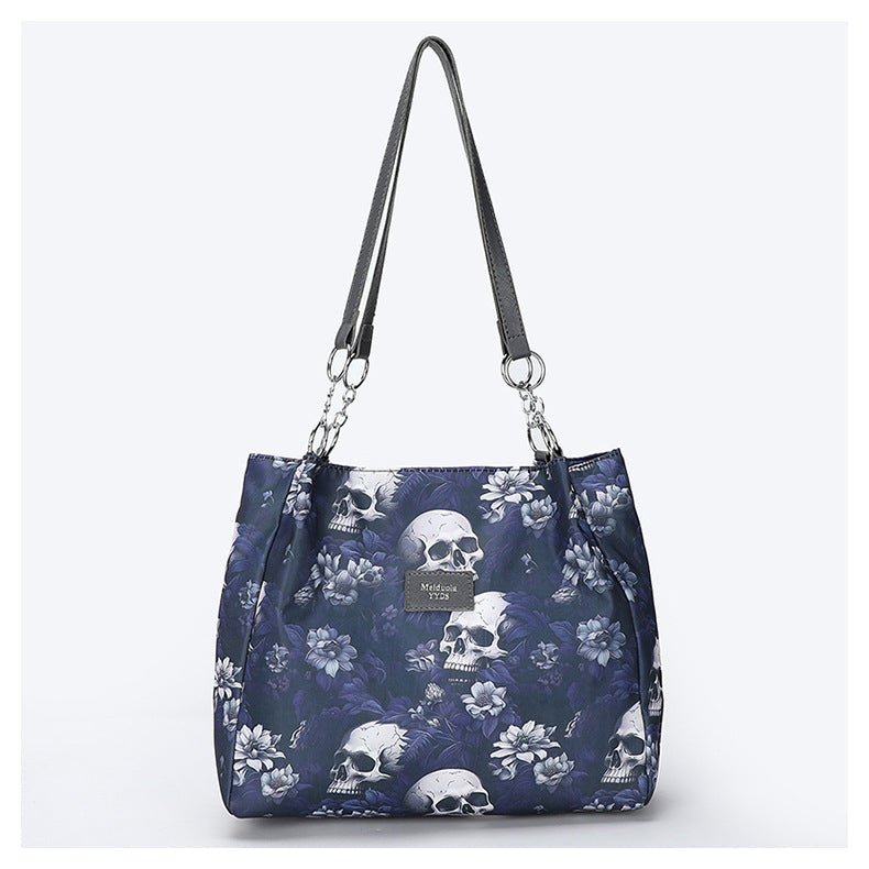 Large Capacity Skull Print Shoulder Bag