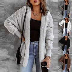 Plüschiger Langarm-Cardigan in 7 Farben S-3XL
