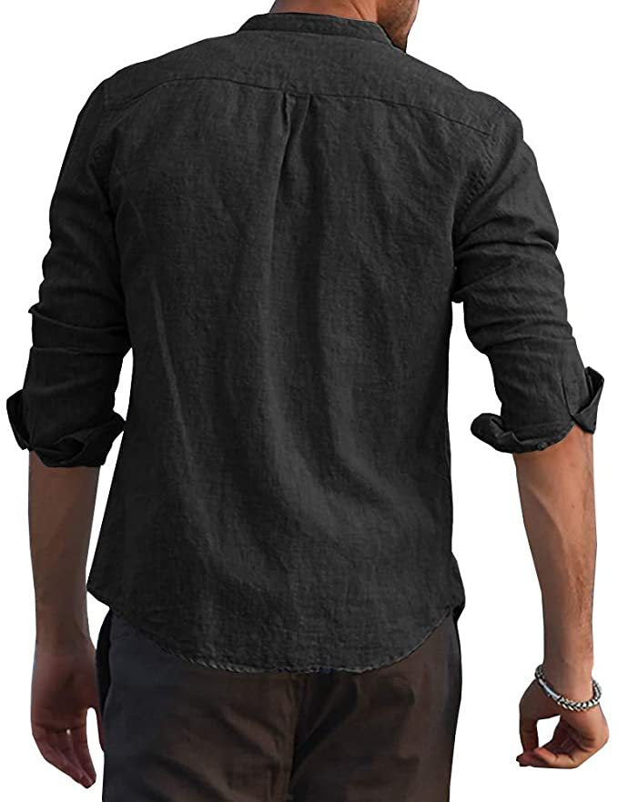 Men's Casual Long Sleeve Button Shirt in 5 Colors S-2XL