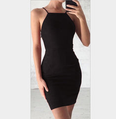 Sleeveless Spaghetti Strap Bodycon Dress