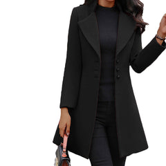 Single-Breasted Coat with Lapel in 3 Colors S-3XL