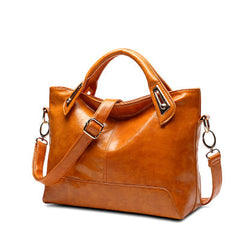 Leather Handbag with Adjustable Shoulder Strap