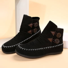 Flat Sole Moccasin-Style Slip On Ankle Boots