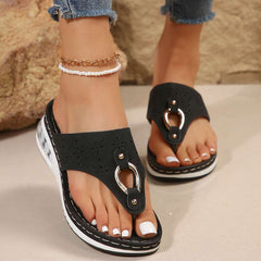 Thong Sandals with Wedge Heel