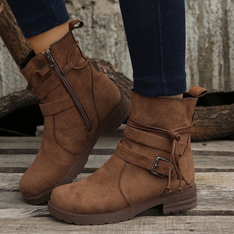 Low Heel Non-Slip Suede Ankle Boots in 3 Colors