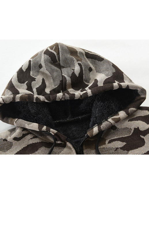 Men's Hooded Camo Long Sleeve Sweater in 4 Colors M-3XL