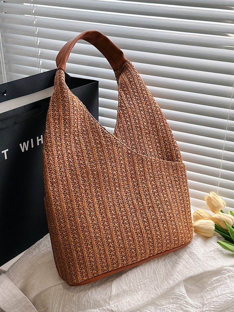 Woven Straw Tote Hand Bag in 3 Colors