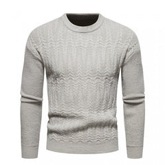 Men's Round Neck Jacquard Pullover Sweater in 8 Colors M-XXL