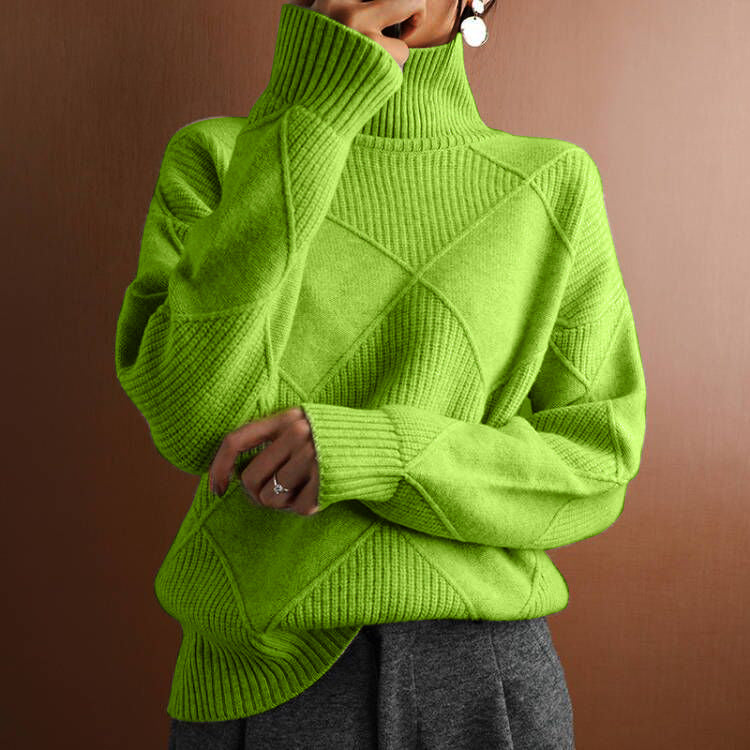 Long Sleeve Knit Turtleneck Sweater in 8 Colors S-XXL