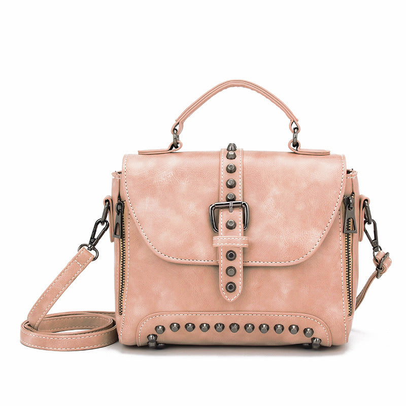 Studded Messenger Bag with Adjustable Strap in 13 Colors