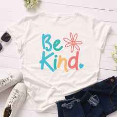 Be Kind Rundhals-Kurzarm-Top in 6 Farben XS-5XL