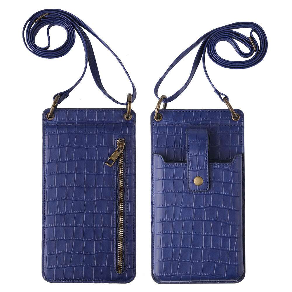 Sac bandoulière motif crocodile pour téléphone et cartes avec miroir, disponible en 6 couleurs