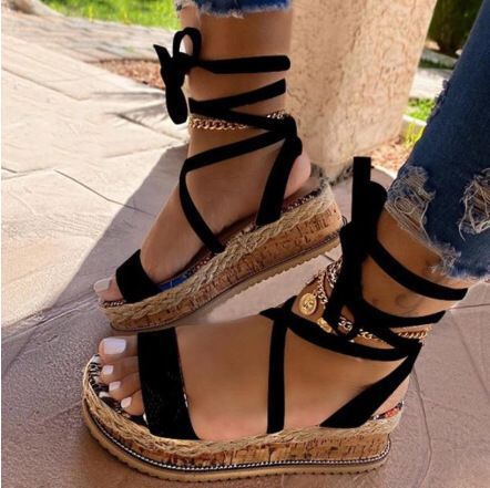 Printed Wrap Roman Sandals in 6 Colors
