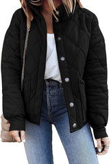 Long Sleeve Quilted Jacket with Pockets