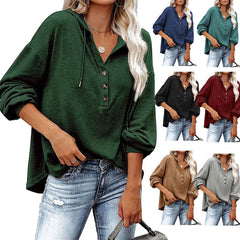 Chemise à capuche et manches longues à col en V