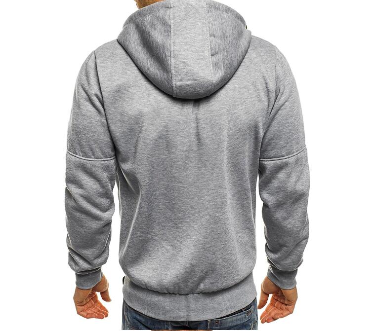 Men Hooded Zippered Sweatshirt in 3 Colors S-3XL