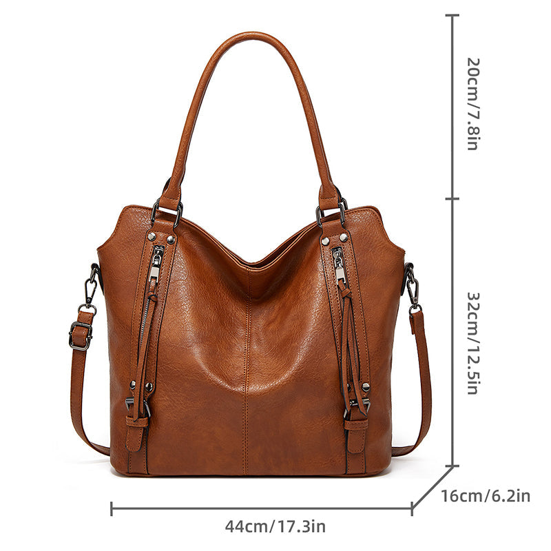 Double Zipper Large Capacity Shoulder Crossbody Bag in 5 Colors