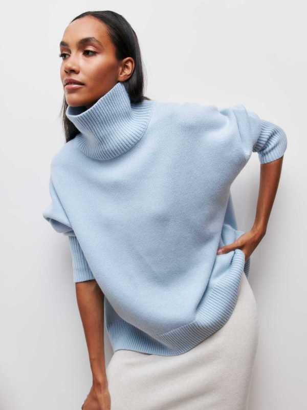 Knit Turtleneck Long Sleeve Sweater in 8 Colors S-L