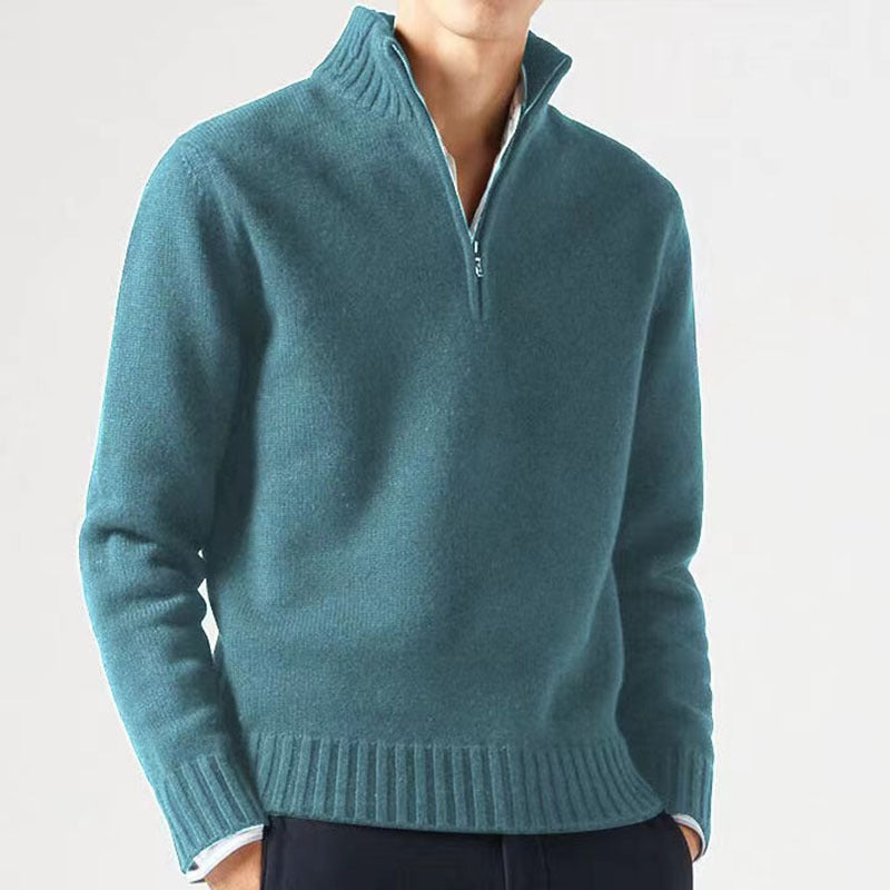 Thick Half-Zip Long Sleeve Men's Sweater