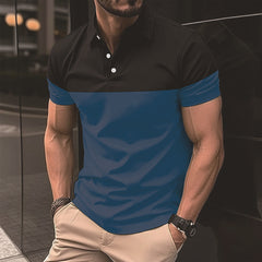 Men's Casual Colorblock Polo Shirt in 8 Colors S-XXXL