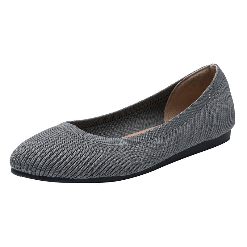 Solid Color Slip On Flats with Round Toe