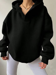 Loose Fit Long Sleeve Hooded Sweatshirt