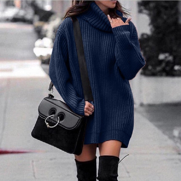 Long Sleeve Turtleneck Sweater Dress