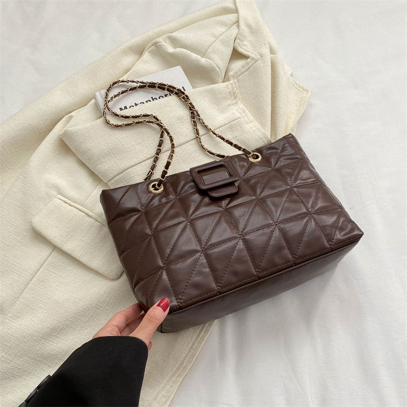 Rhombus Shoulder Bag with Chain Strap in 4 Colors