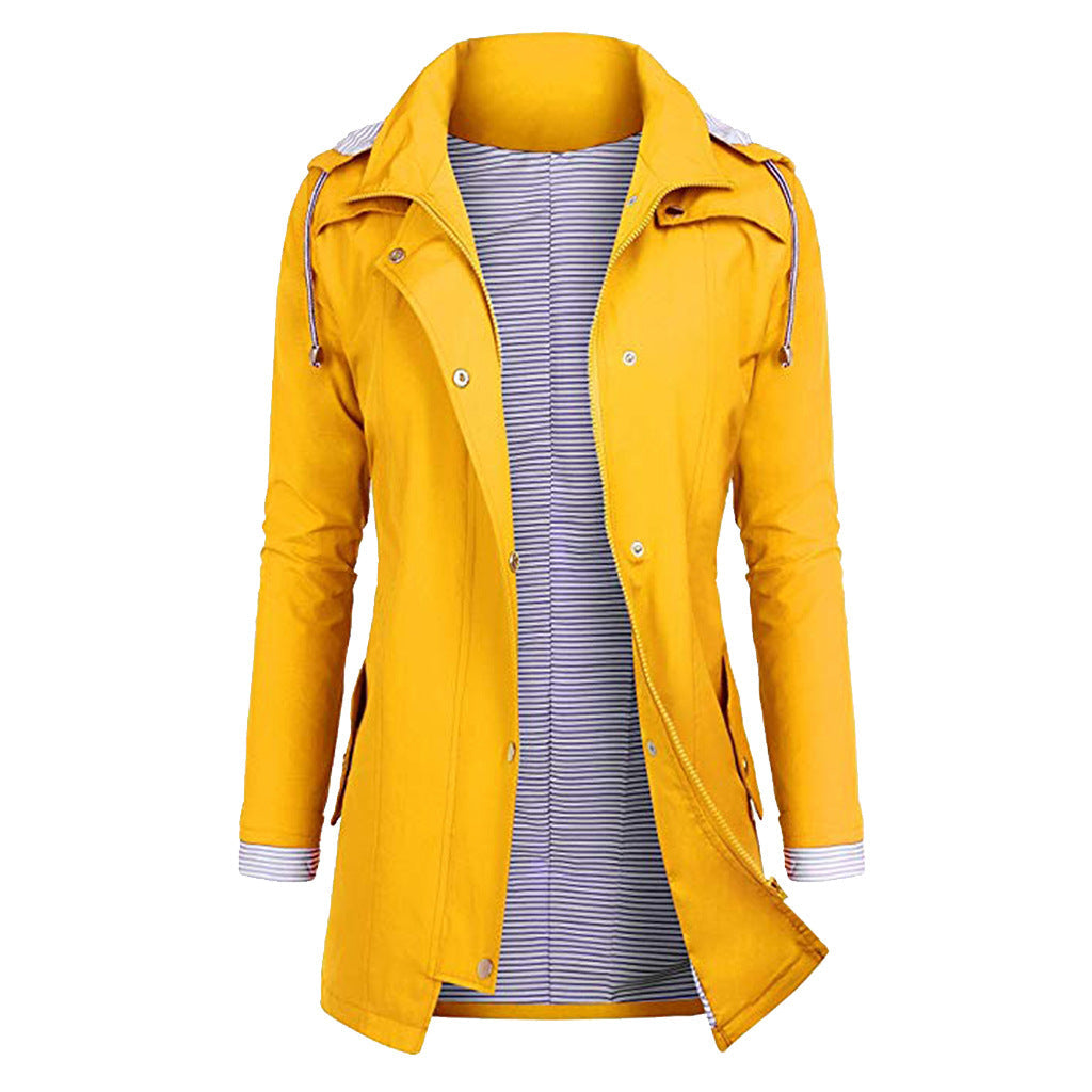 Wasserdichte Regenjacke mit Kapuze in 5 Farben S-5XL