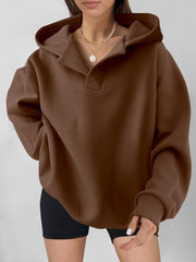Loose Fit Long Sleeve Hooded Sweatshirt