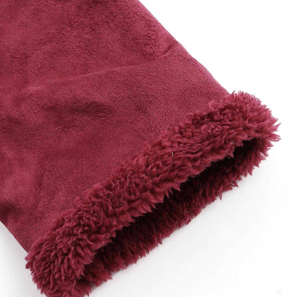 Plush Hooded Coat with Pockets in 2 Colors M-5XL