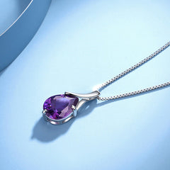 Sterling Silber Halskette mit Amethyst Anhänger
