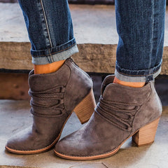 Fashion Ankle Boots with Short Thick Heel
