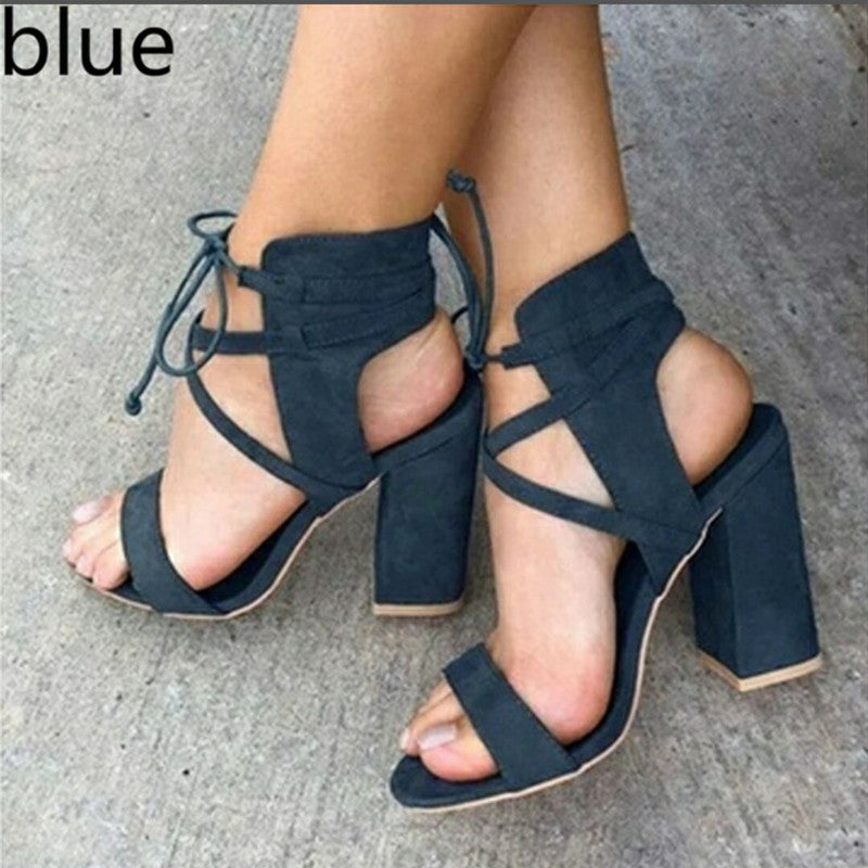 Sandales à talons hauts et à lanières en 6 couleurs