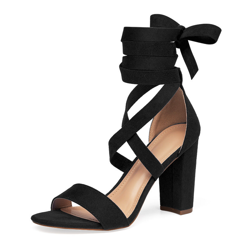 High Heel Ankle Wrap Sandals in 2 Colors