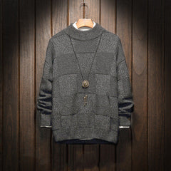 Men's Checkered Long Sleeve Sweater in 4 Colors M-5XL