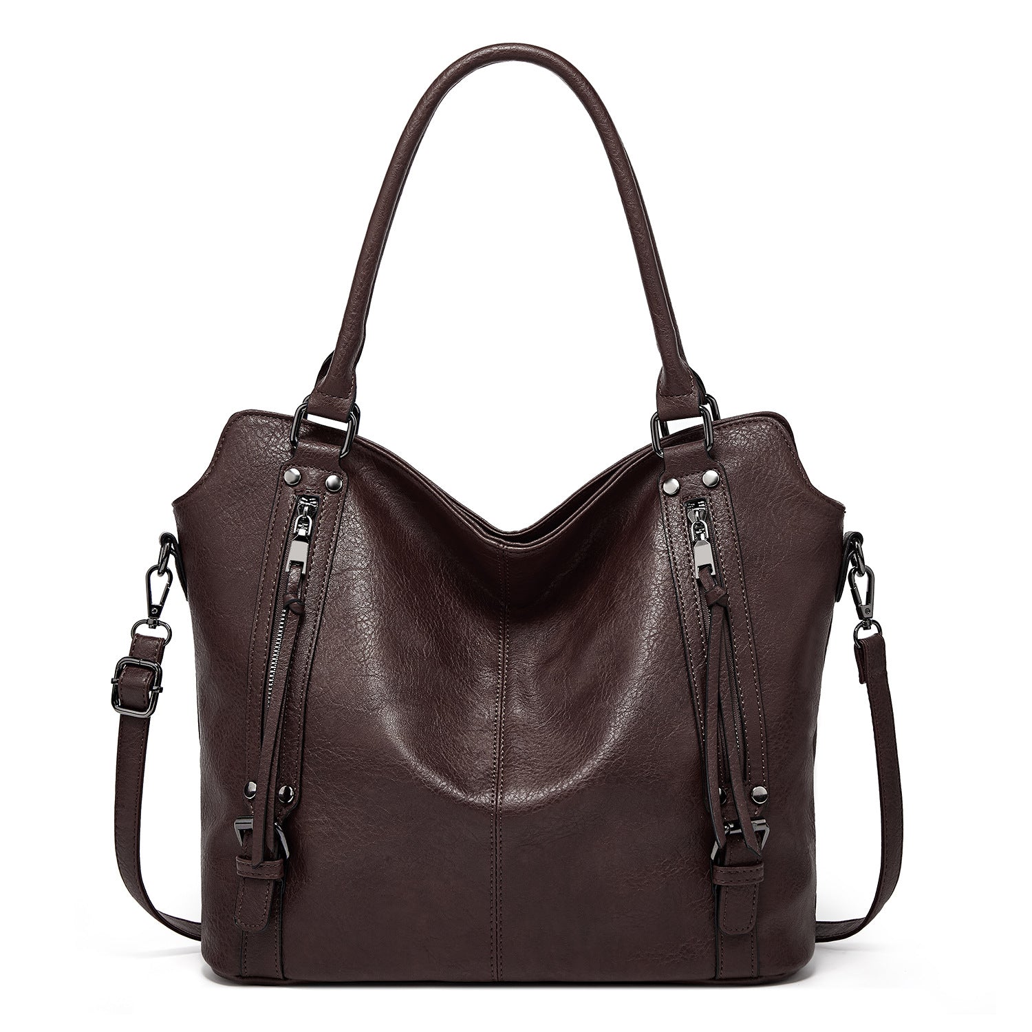 Double Zipper Large Capacity Shoulder Crossbody Bag in 5 Colors