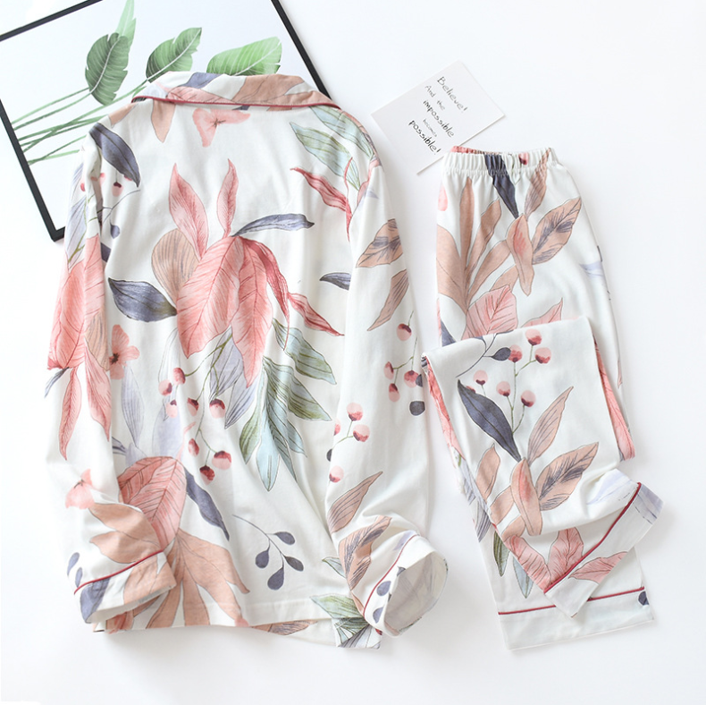 Ensemble pyjama à manches longues en coton M-XL 