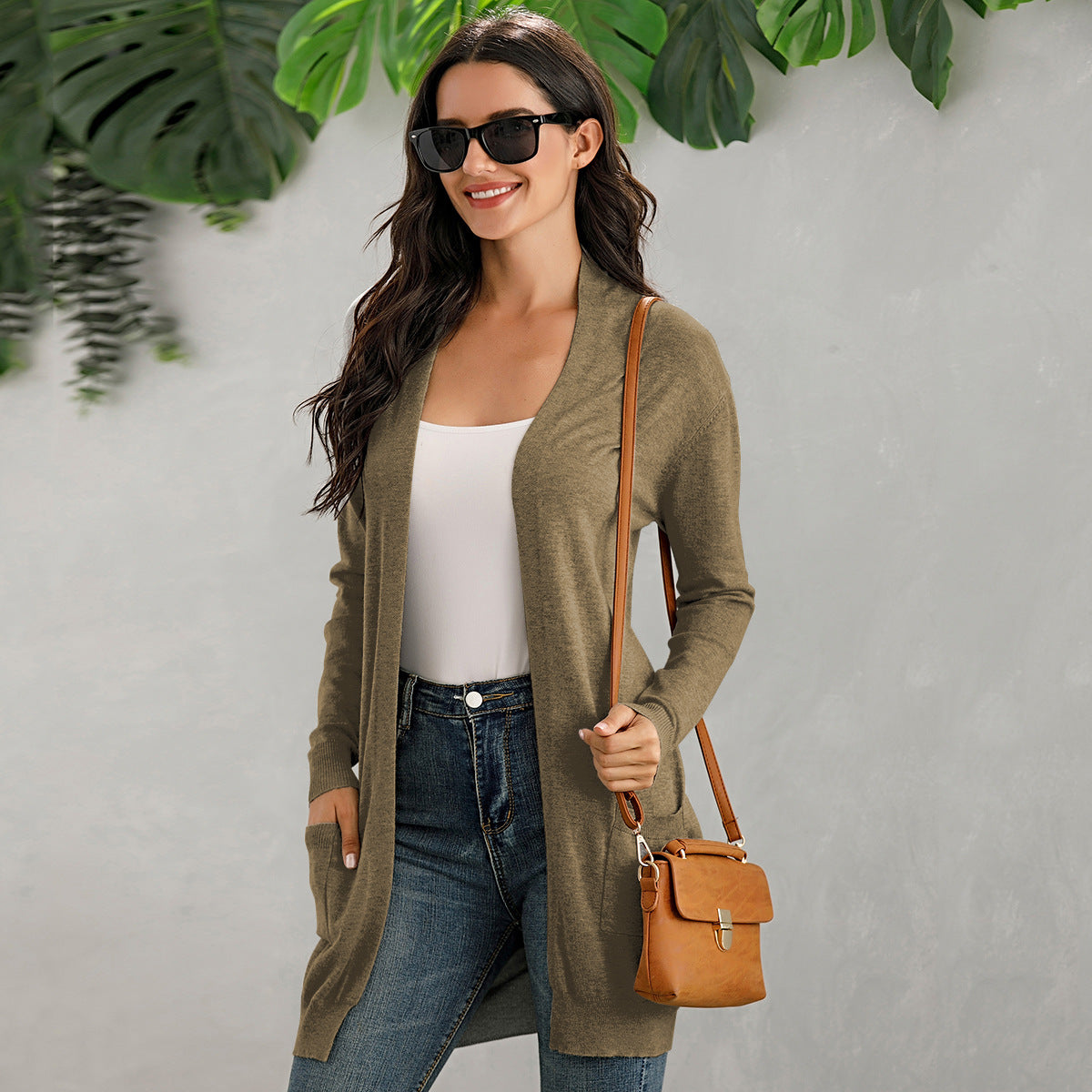 Long Sleeve Knit Cardigan with Pockets in 5 Colors S-XL