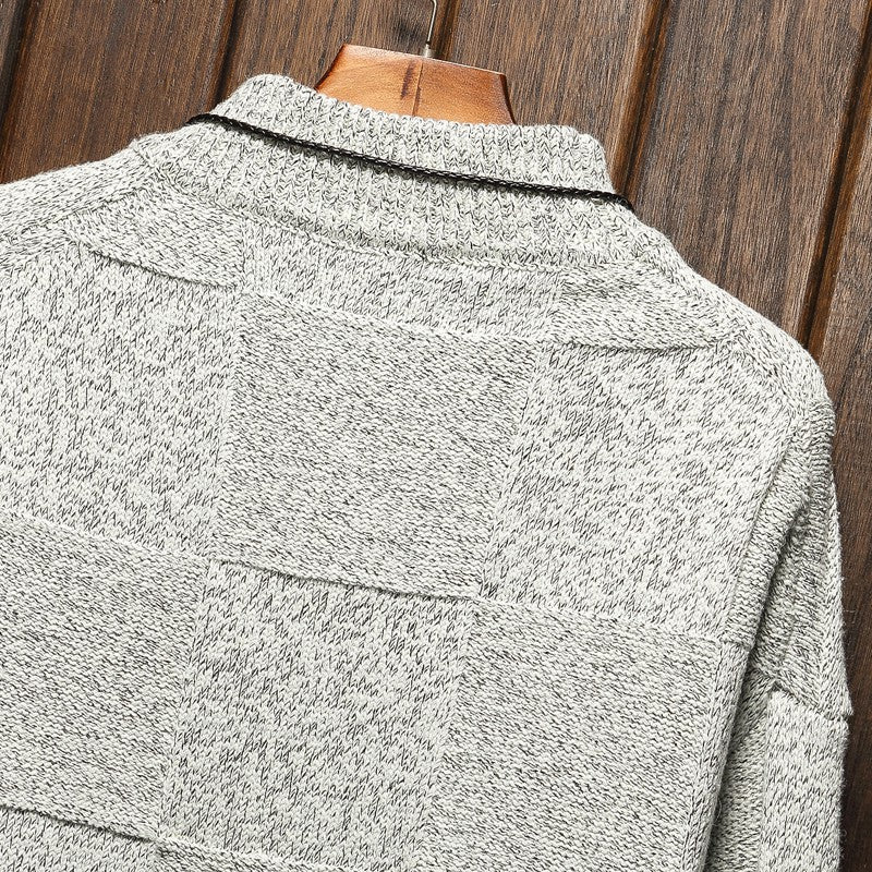 Men's Checkered Long Sleeve Sweater in 4 Colors M-5XL