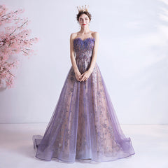 Strapless Purple Evening Prom Dress XS-3XL