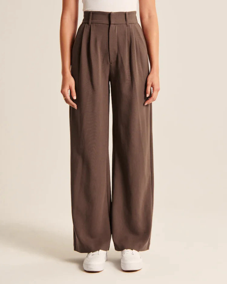 Pantalon large taille haute avec poches, 7 couleurs, S-5XL