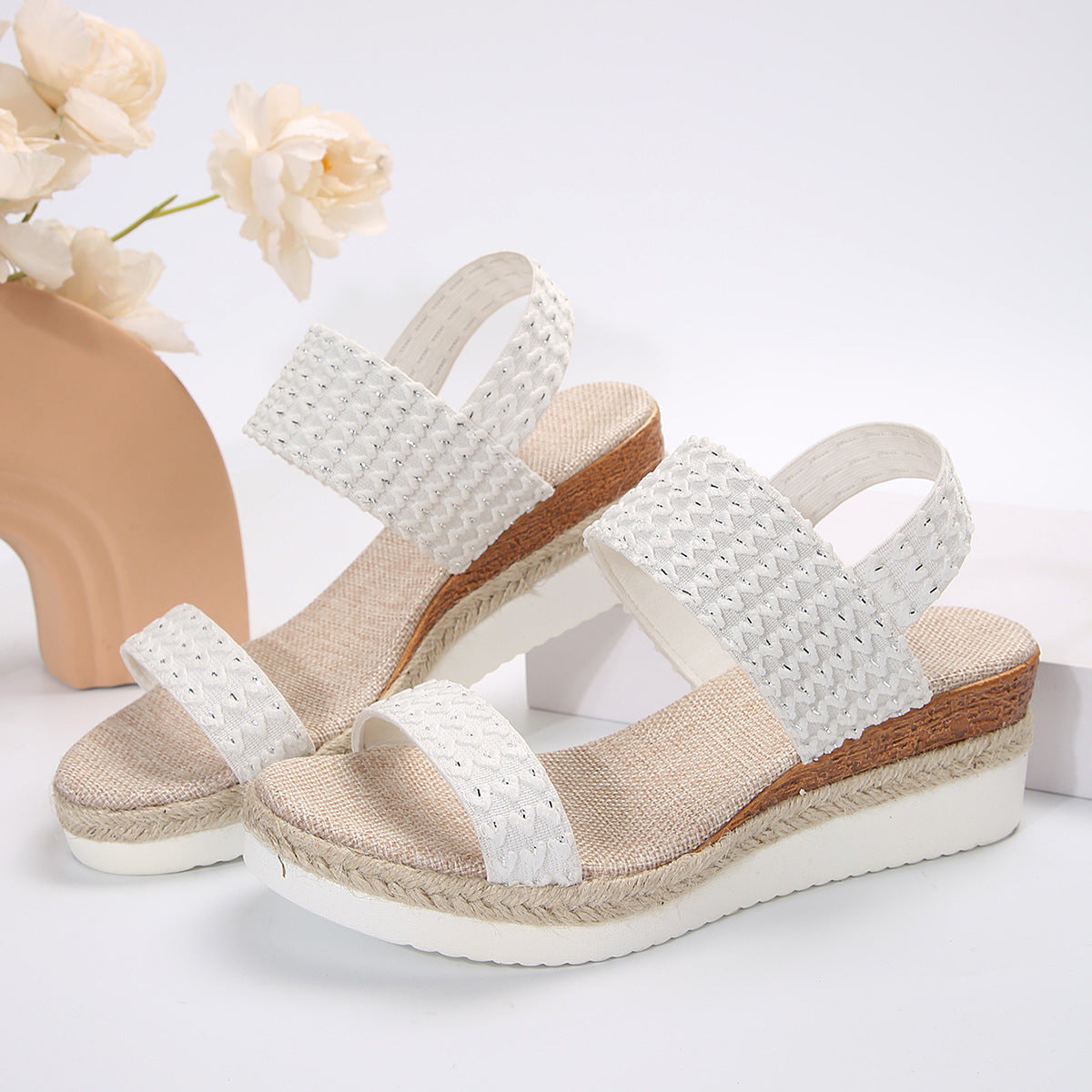 Wedge Sandals with Ankle Strap in 3 Colors
