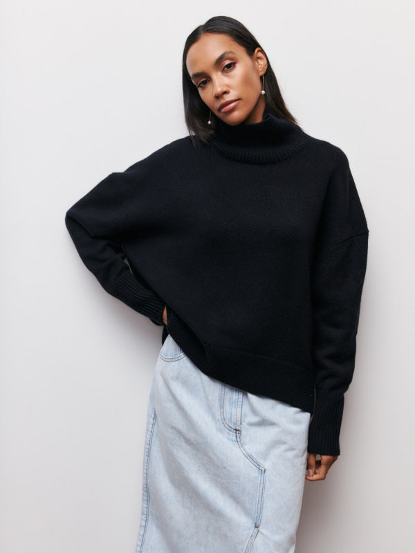 Knit Turtleneck Long Sleeve Sweater in 8 Colors S-L