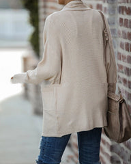 Knit Cardigan with Bat Sleeves and Pockets in 2 Colors S-XL
