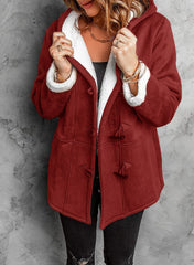 Warm and Cozy Plush Hooded Mid-Length Coat