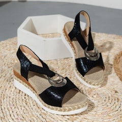 Wedge Sandals with Decorative Ring in 7 Colors