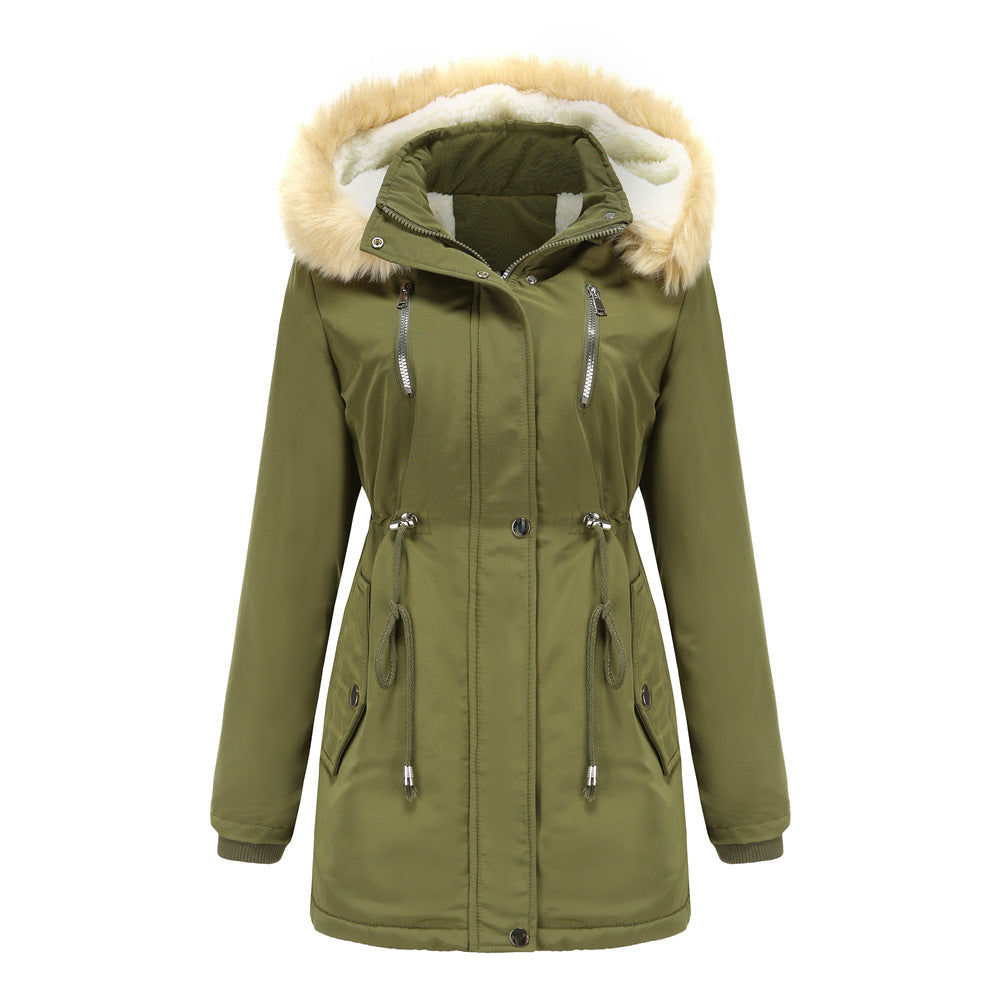 Fleece Winter Coat with Detachable Hood in 5 Colors S-5XL