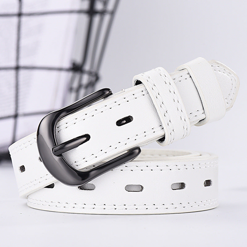 Unisex PU Leather 3'5â€?Belt in 4 Colors