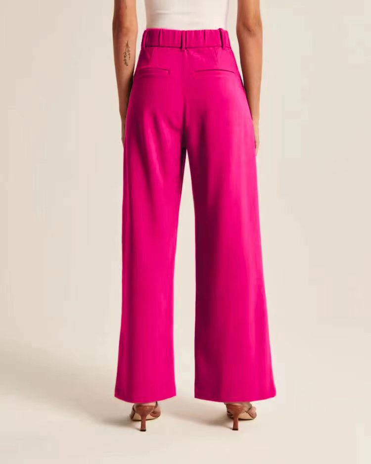 High Waist Wide Leg Pants With Belt in 8 Colors XS-5XL
